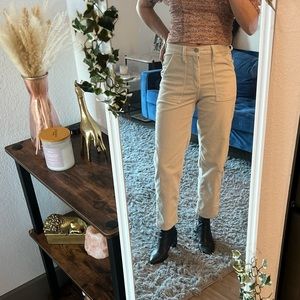 Universal Thread Cream Colored Corduroy High Waisted Vintage Straight Pants